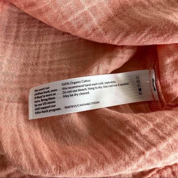 Like New! Eileen Fisher Peach Gauze Organic Cotton Short Sleeve Top - Picture 6 of 9